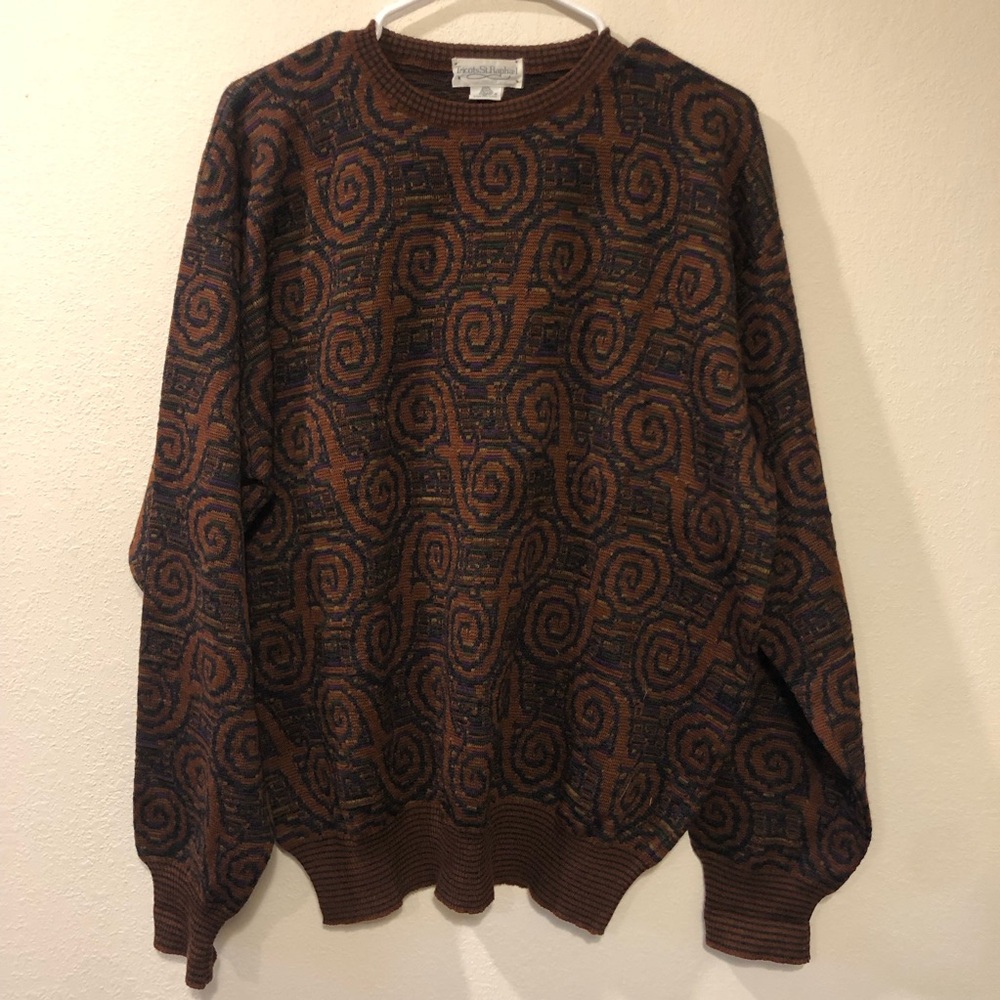 Tricots St. Raphael Vintage Multicolor Wool Sweater Sz L